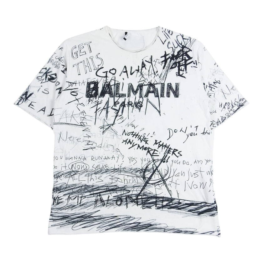 Balmain Notebook Scribble T-Shirt Size Medium