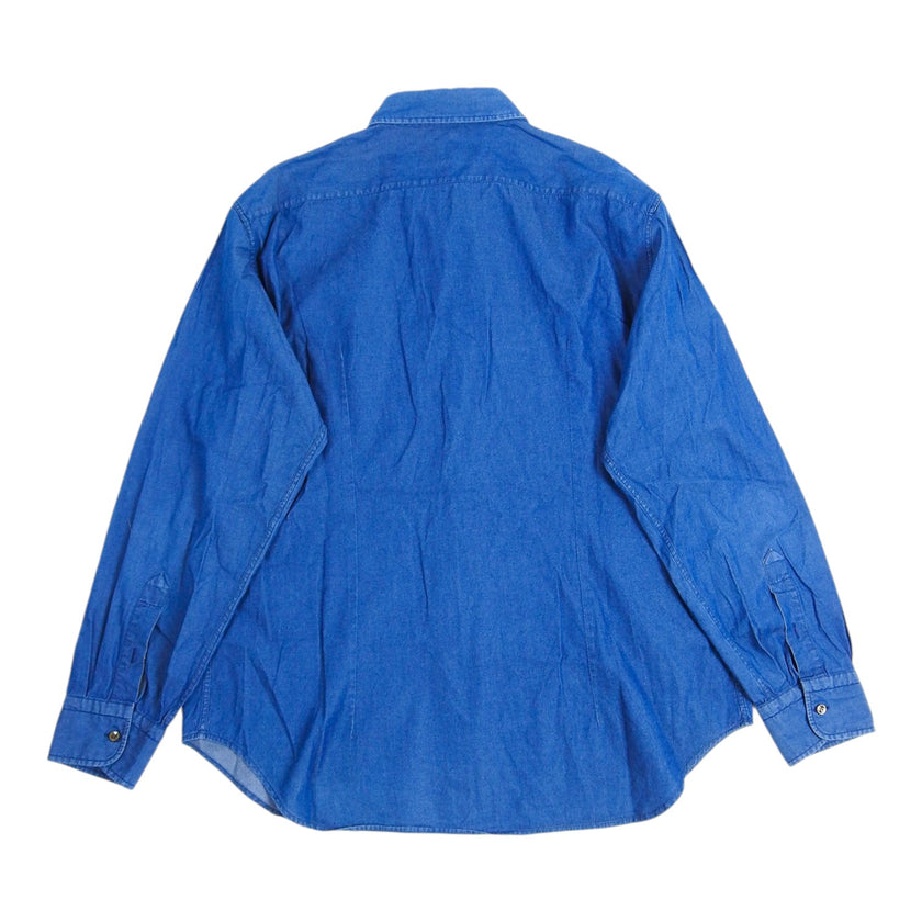 Brioni Dark Wash Chambray Shirt Size 2XL