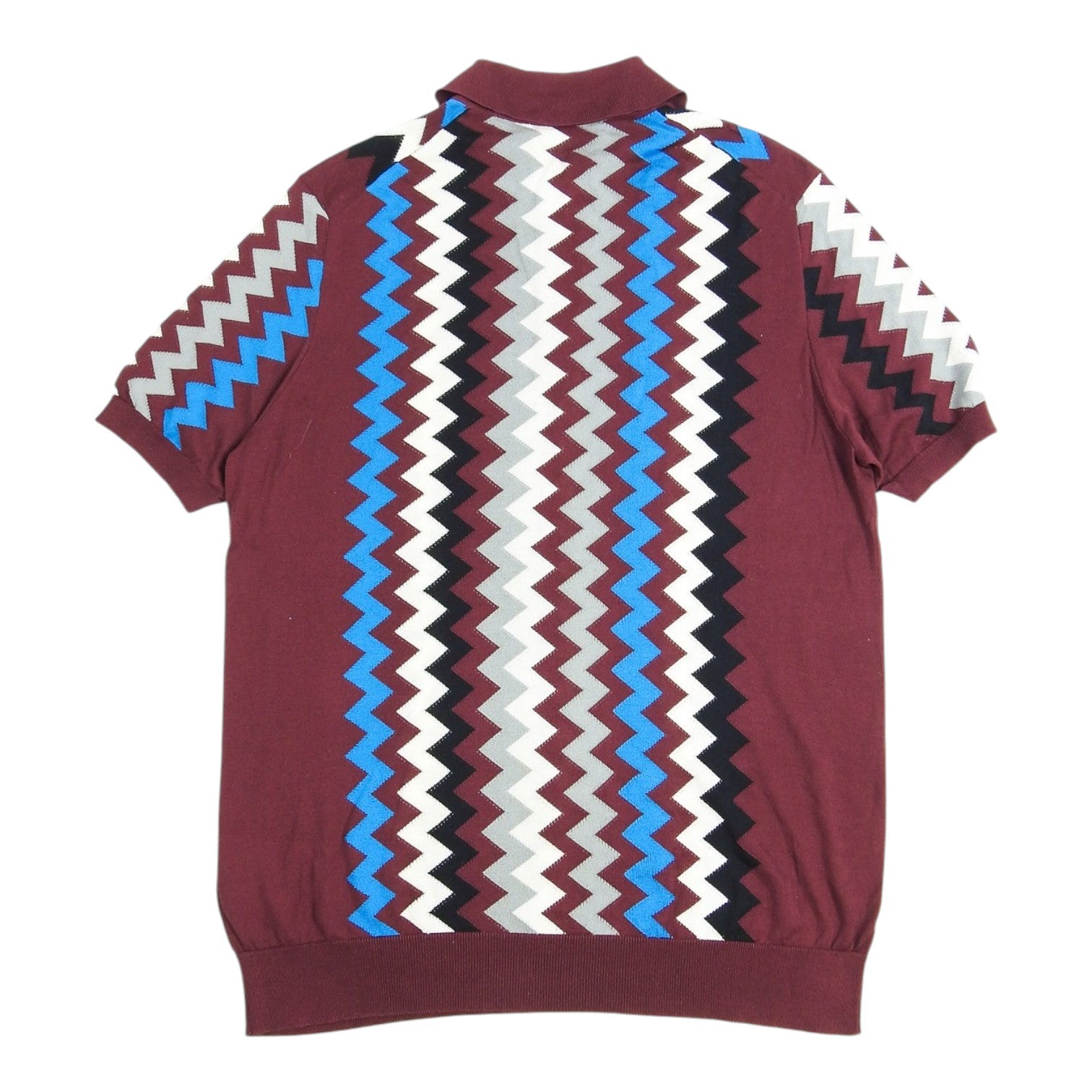 Prada Chevron Silk SS Polo Shirt Size 52