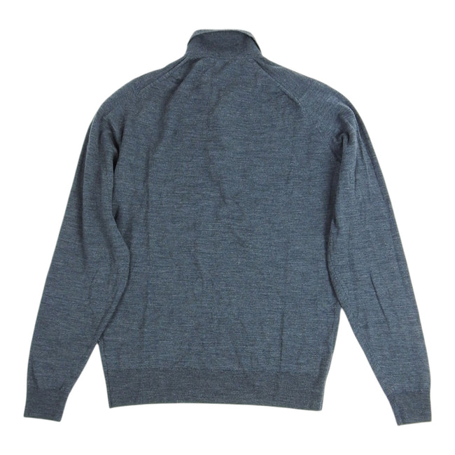 John Smedley Dark Grey LS Knit Polo Shirt Size Medium