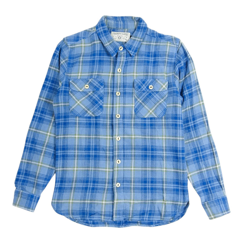 Freenote Cloth Blue Flannel Shirt Size Small