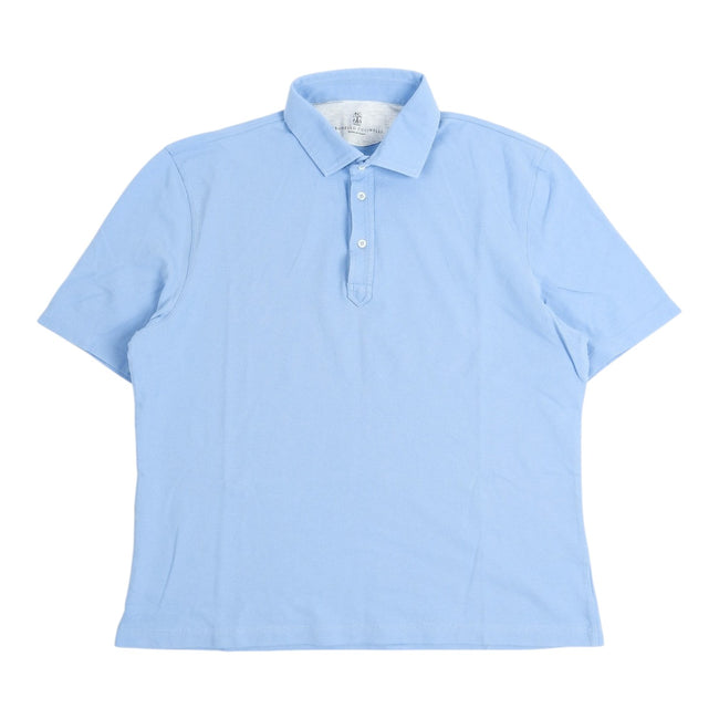 Brunello Cucinelli Light Blue SS Polo Shirt Size XL