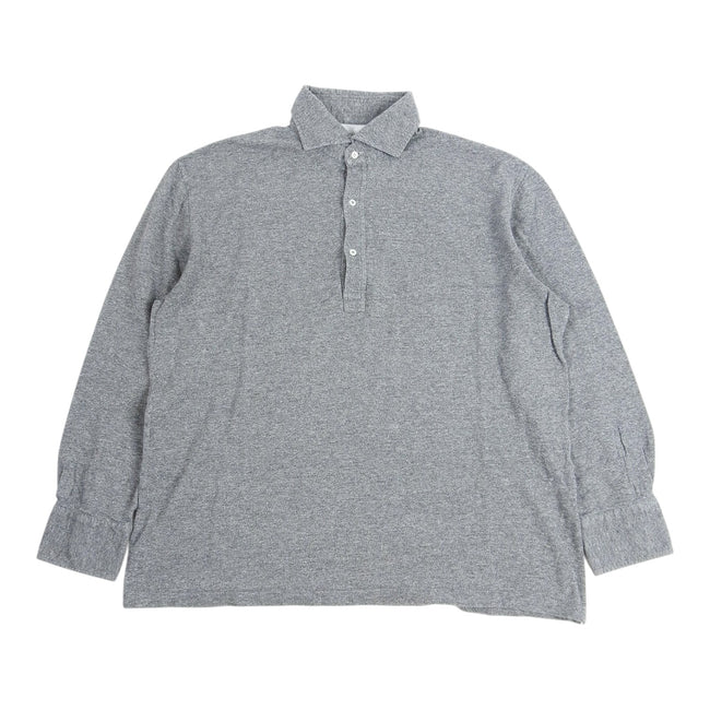 Brunello Cucinelli Dark Grey LS Polo Shirt Size 54