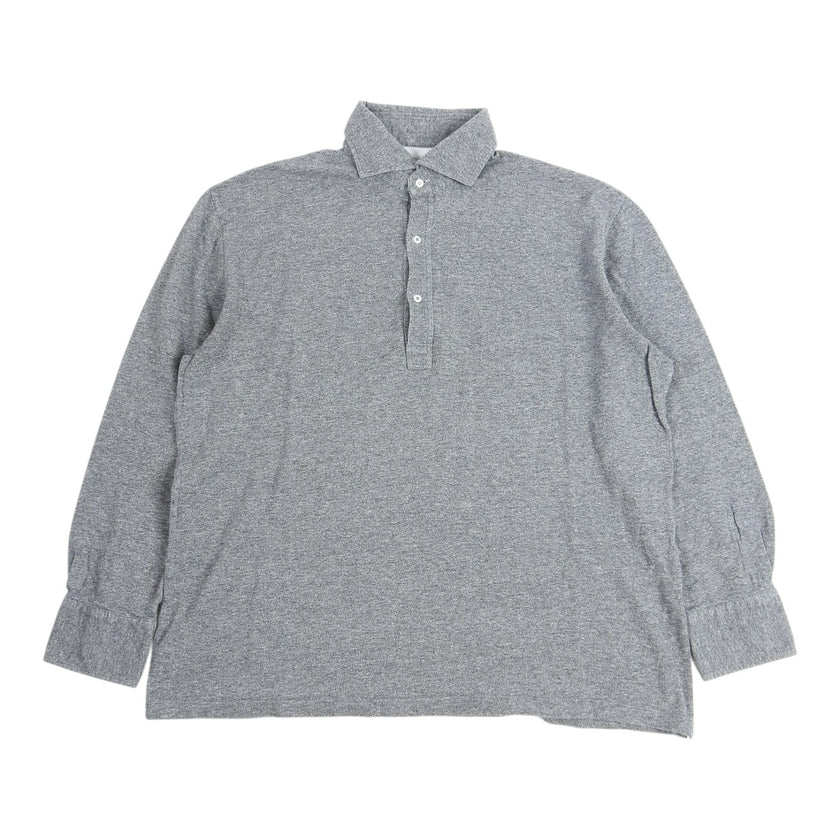 Brunello Cucinelli Dark Grey LS Polo Shirt Size 54