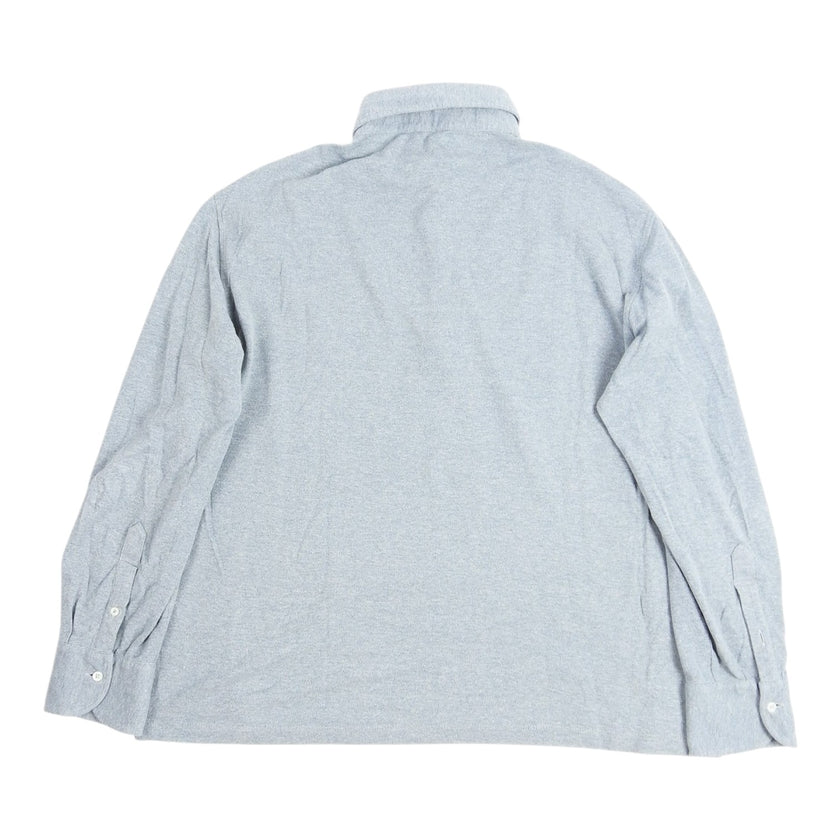 Brunello Cucinelli Light Grey LS Polo Shirt Size 54