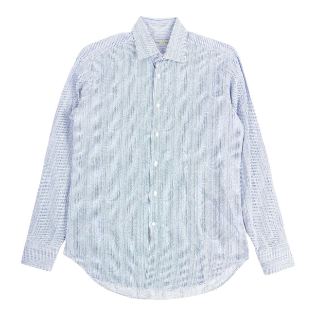 Etro Blue/Green Striped LS Shirt Size 40