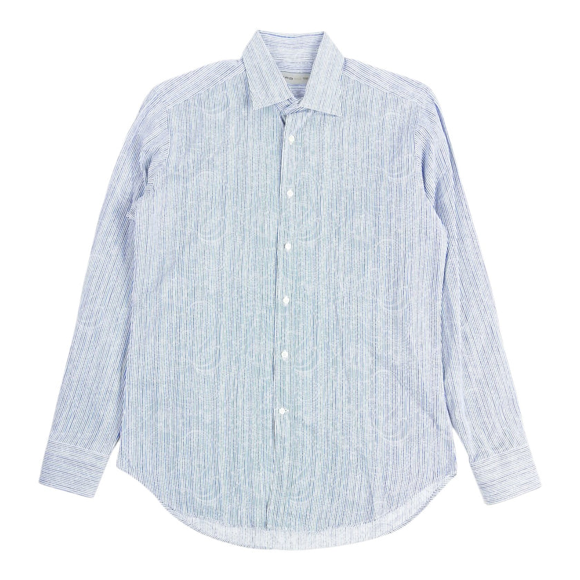 Etro Blue/Green Striped LS Shirt Size 40