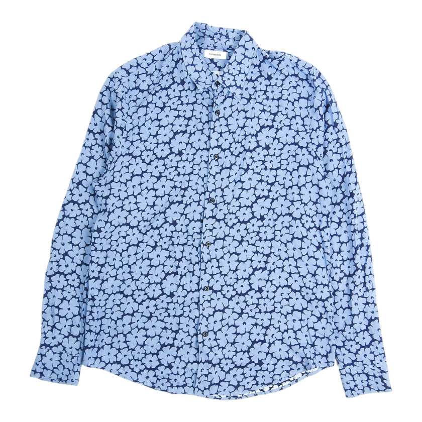 Sandro Flower Print LS Shirt Size Medium