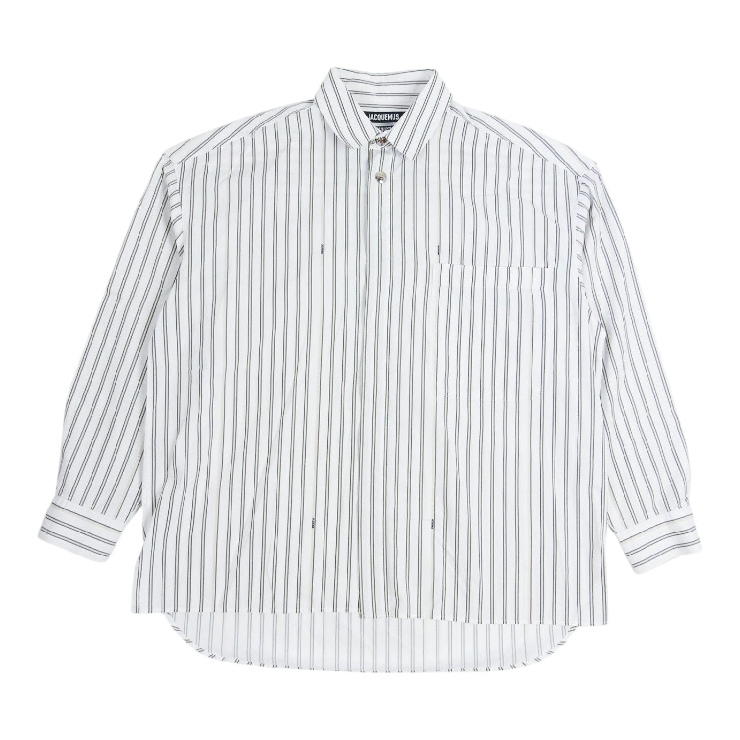 Jacquemus White Striped Snap Button Shirt Size 48