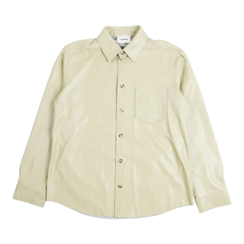 Nanushka Beige Vegan Leather Overshirt Size XL
