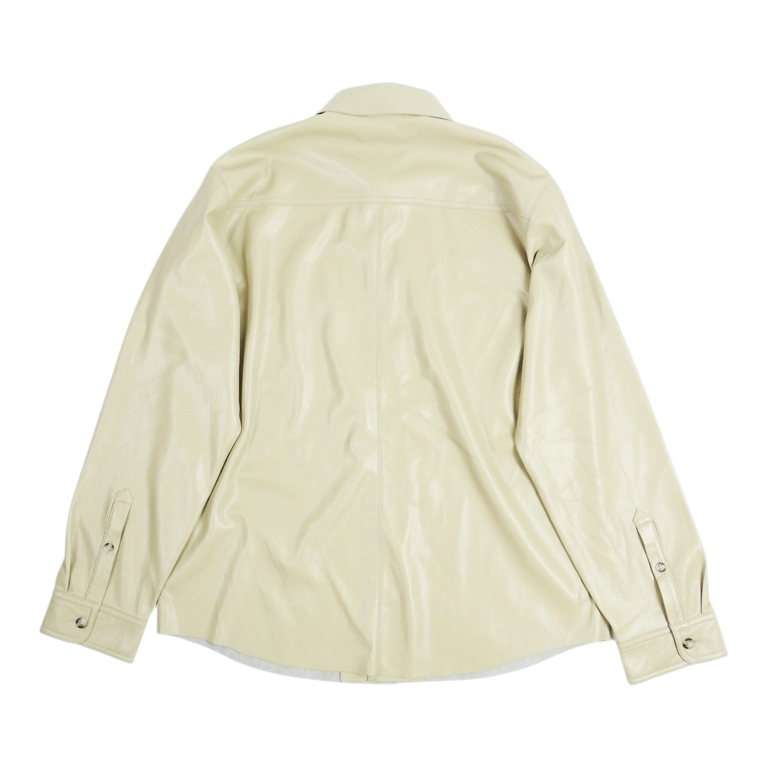 Nanushka Beige Vegan Leather Overshirt Size XL