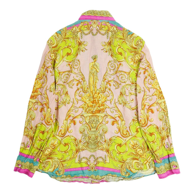 Versace Linen Heritage Fit Patterned Shirt Size Medium