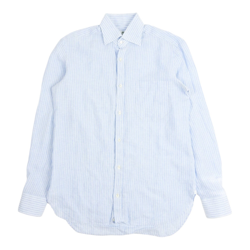 Borelli Blue/White Striped Linen Shirt Size Small