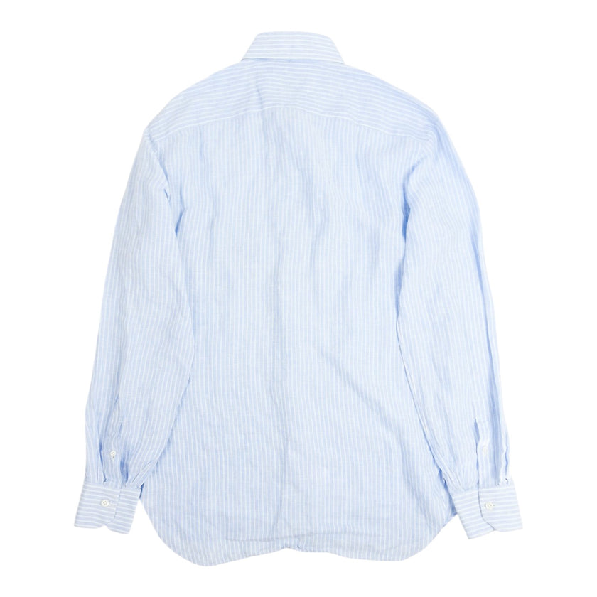 Borelli Blue/White Striped Linen Shirt Size Small