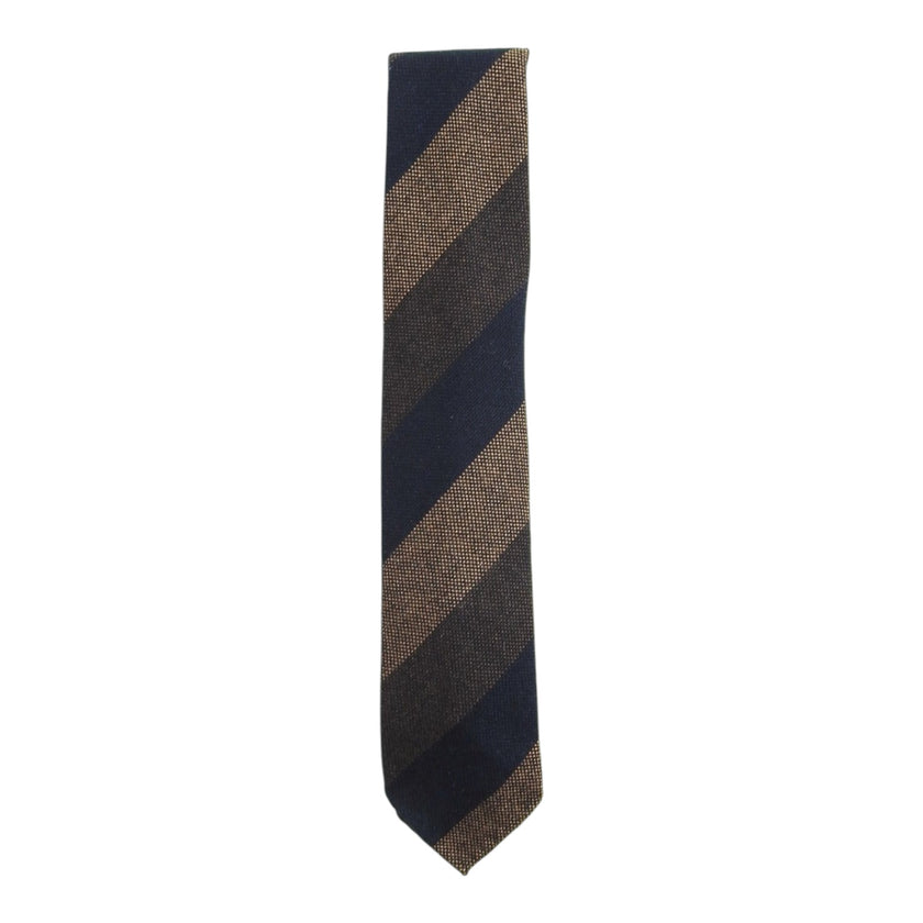 Drake's Black/Brown Wool Striped Tie