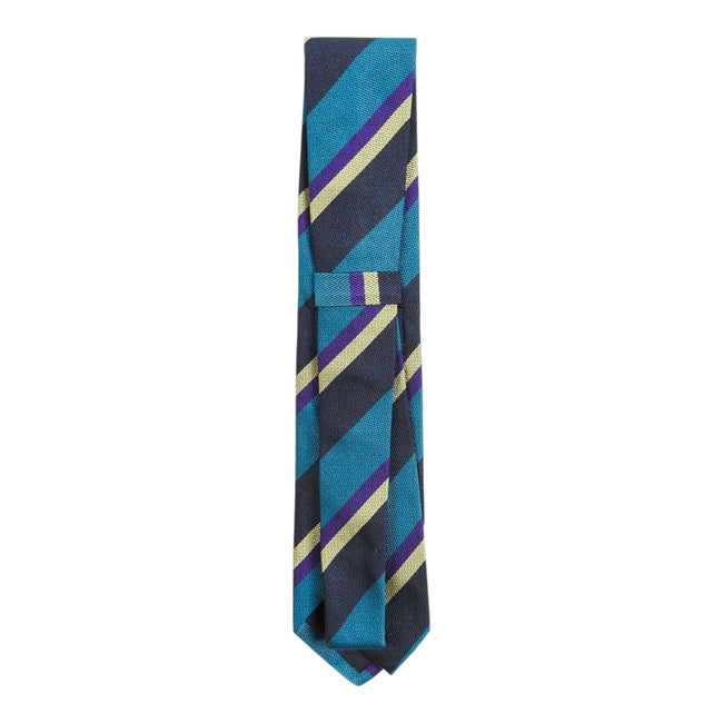 Michael J. Drake Black/Teal/Purple/Yellow Striped Tie