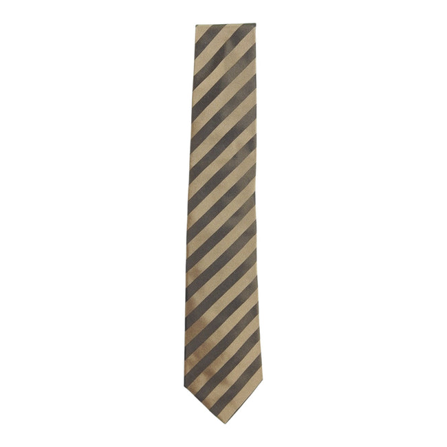 Umit Benan Monotone Brown Stripe Tie