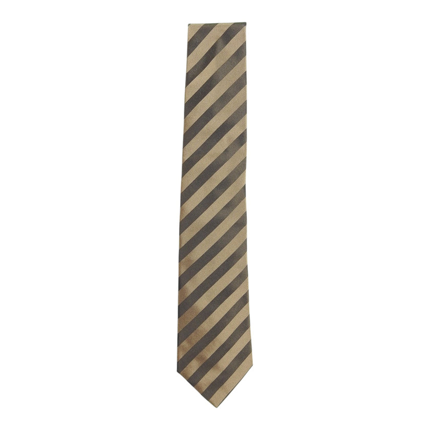 Umit Benan Monotone Brown Stripe Tie
