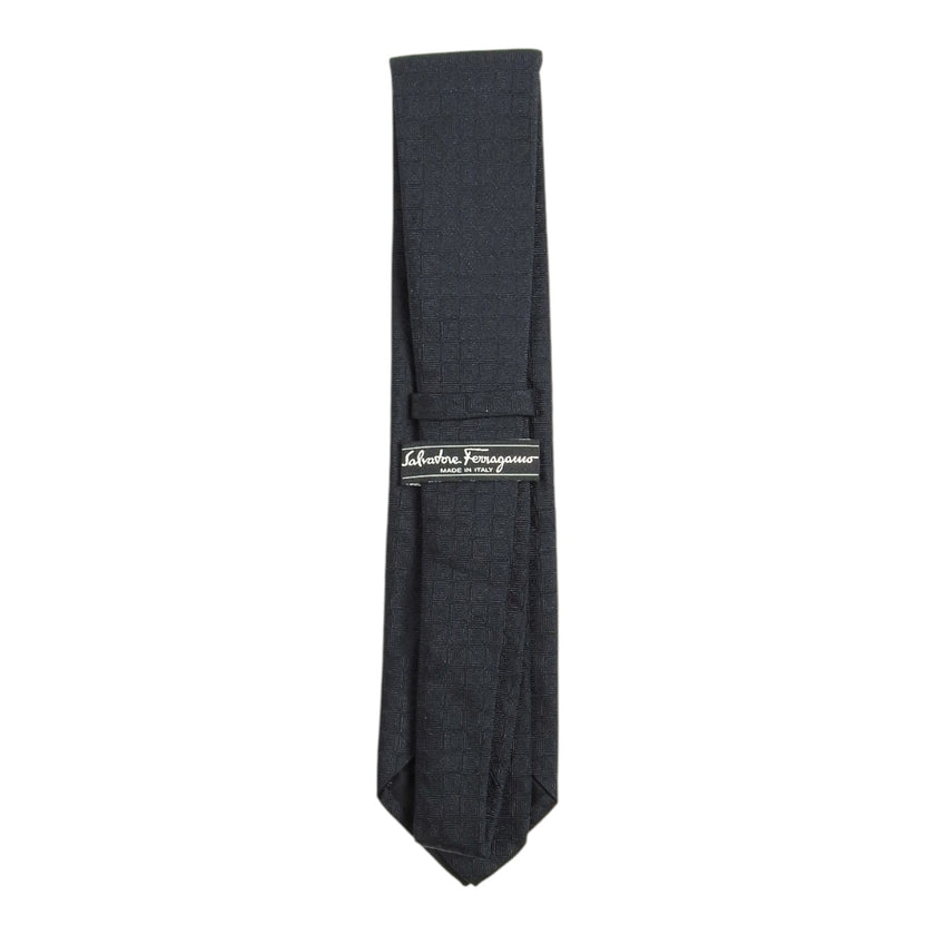 Salvatore Ferragamo Black Square Patterned Tie