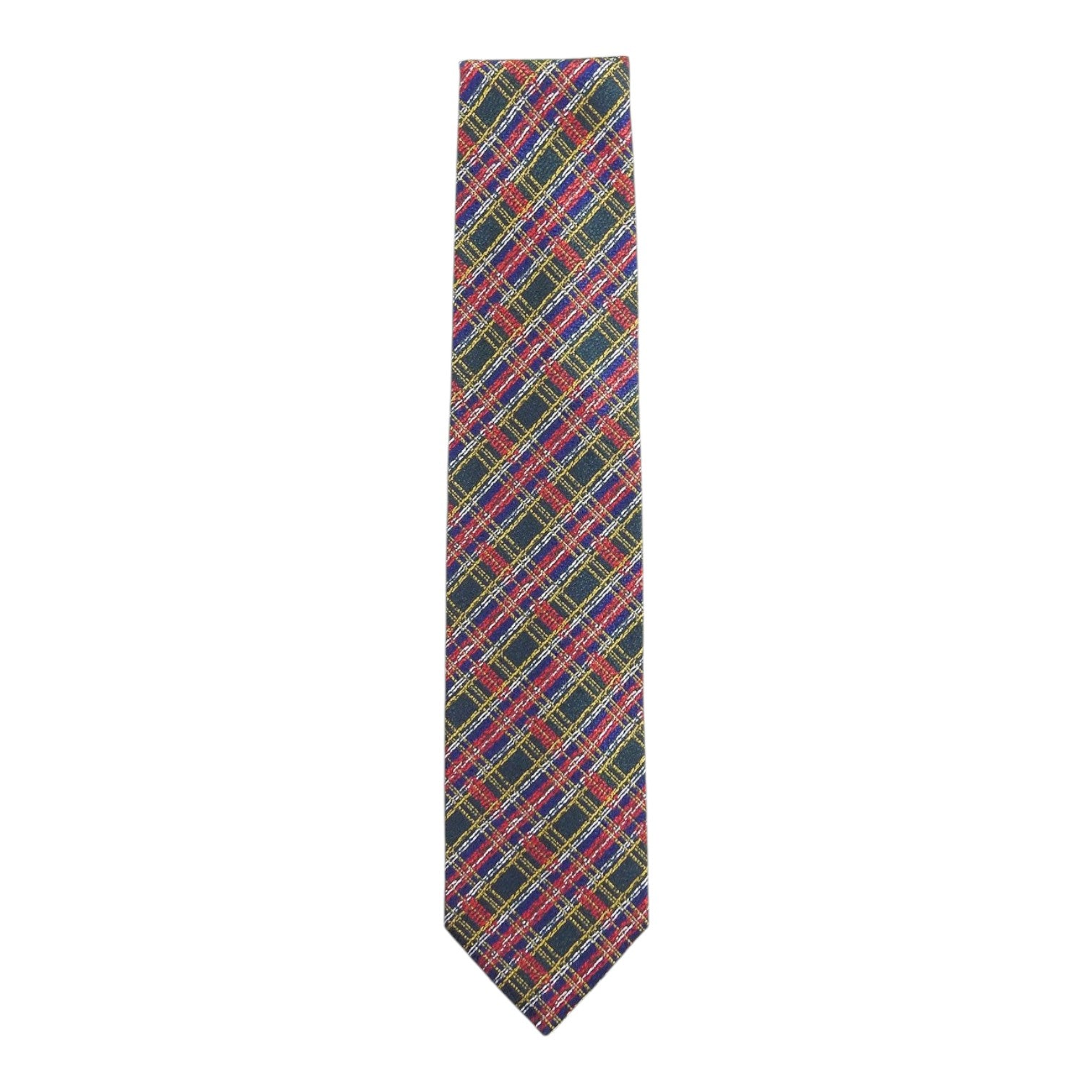Drake's Green/Blue/Red/Yellow Plaid Tie