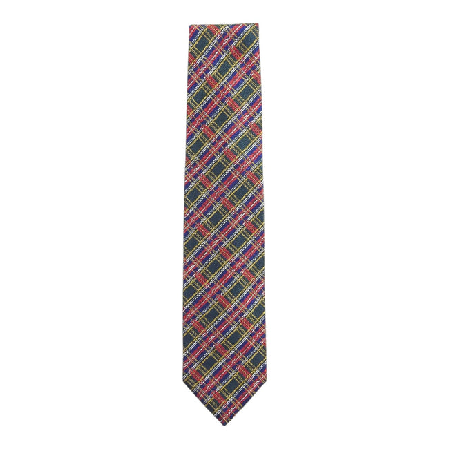 Drake's Green/Blue/Red/Yellow Plaid Tie