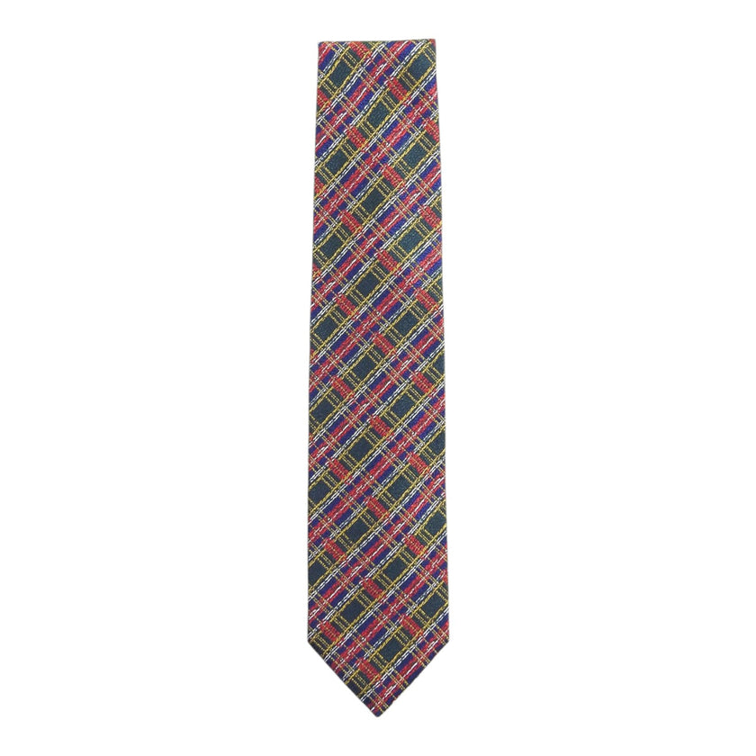 Drake's Green/Blue/Red/Yellow Plaid Tie