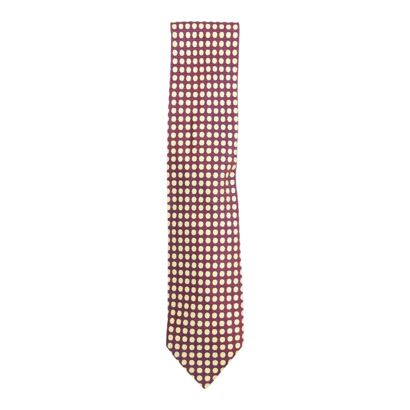 Valentino Cravatte Burgundy/Gold Circle Patterned Tie
