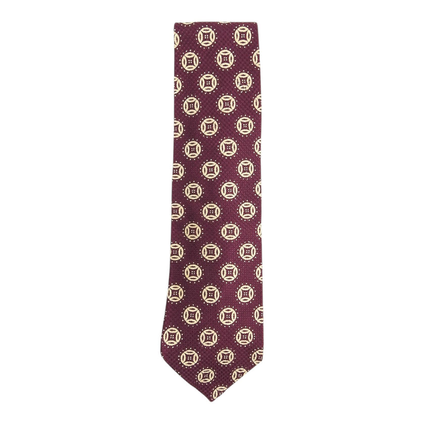 Giorgio Armani Burgundy/Gold Patterned Tie