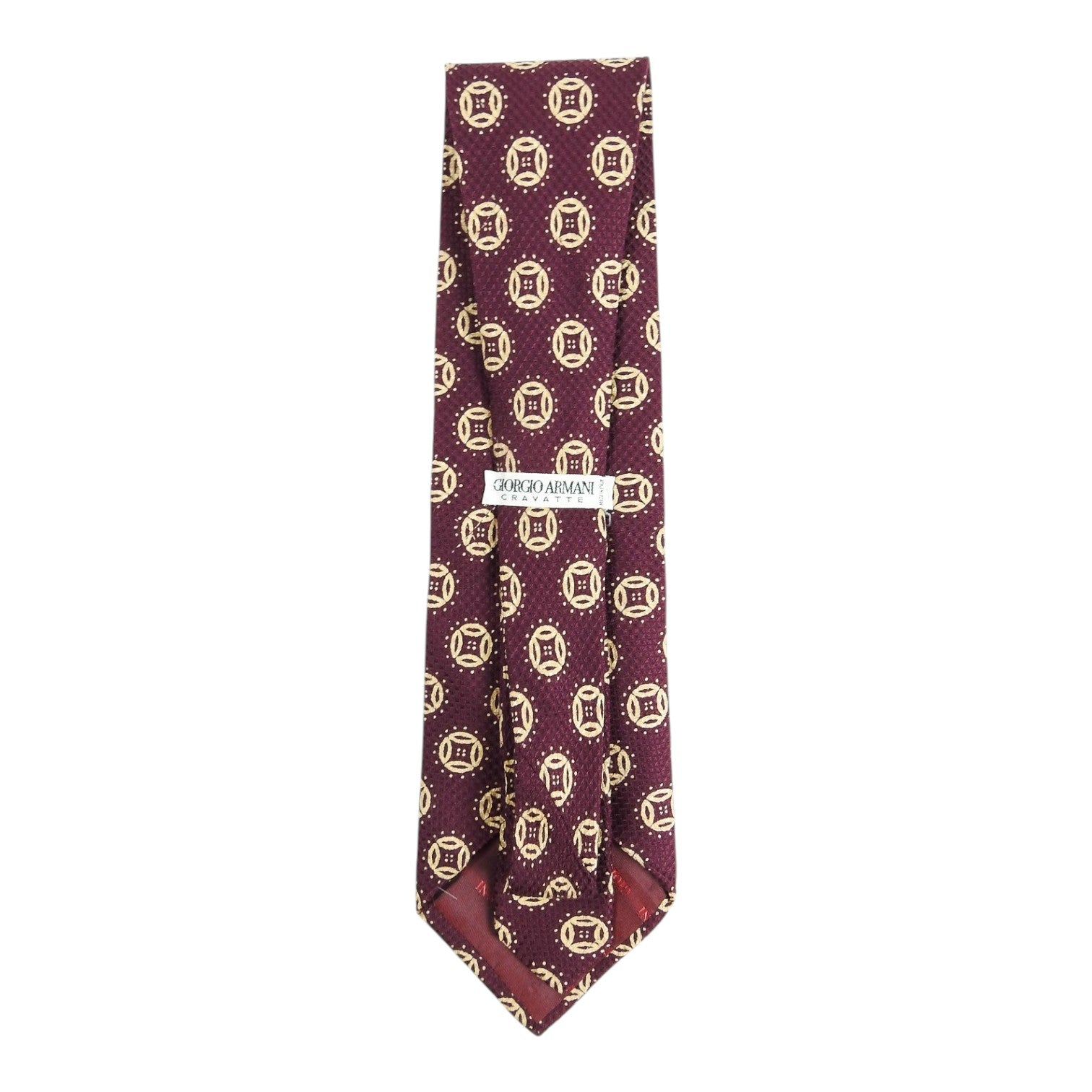 Giorgio Armani Burgundy/Gold Patterned Tie