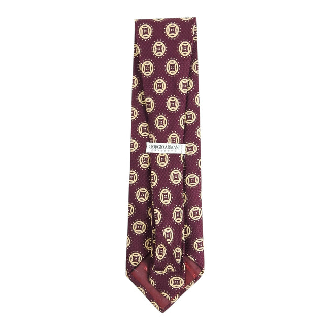 Giorgio Armani Burgundy/Gold Patterned Tie