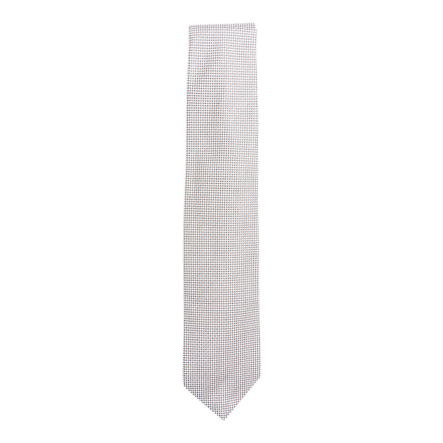 Drake's Teal/Orange Check Tie