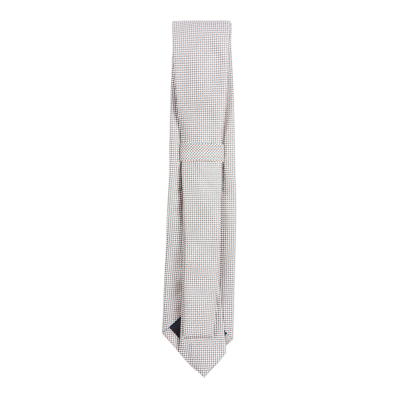 Drake's Teal/Orange Check Tie