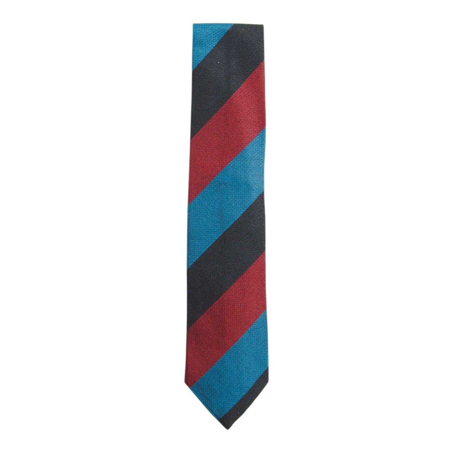 Michael J. Drake Black/Red/Teal Wide Stripe Tie