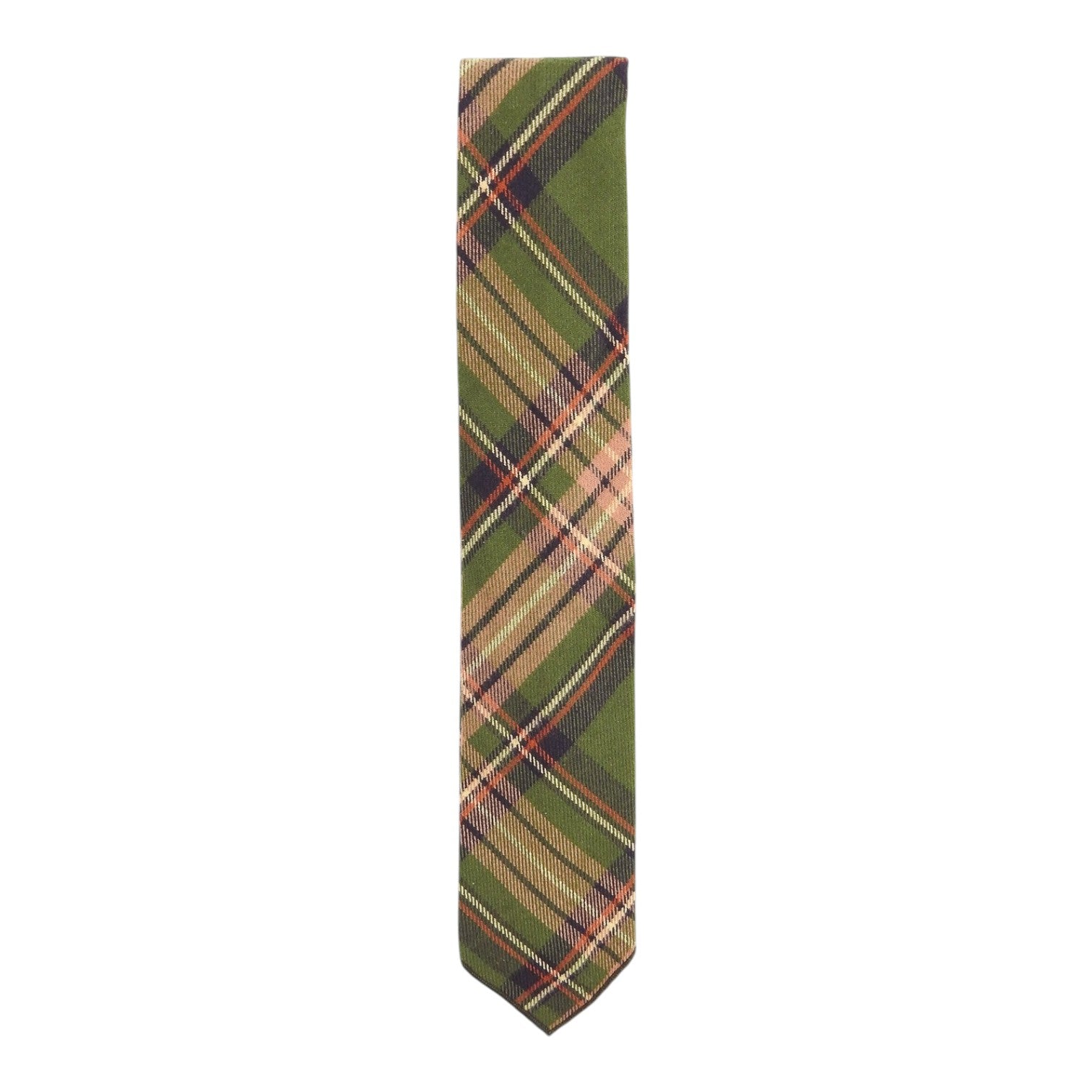 Engineered Garments Green/Brown/Orange/Beige Plaid Tie