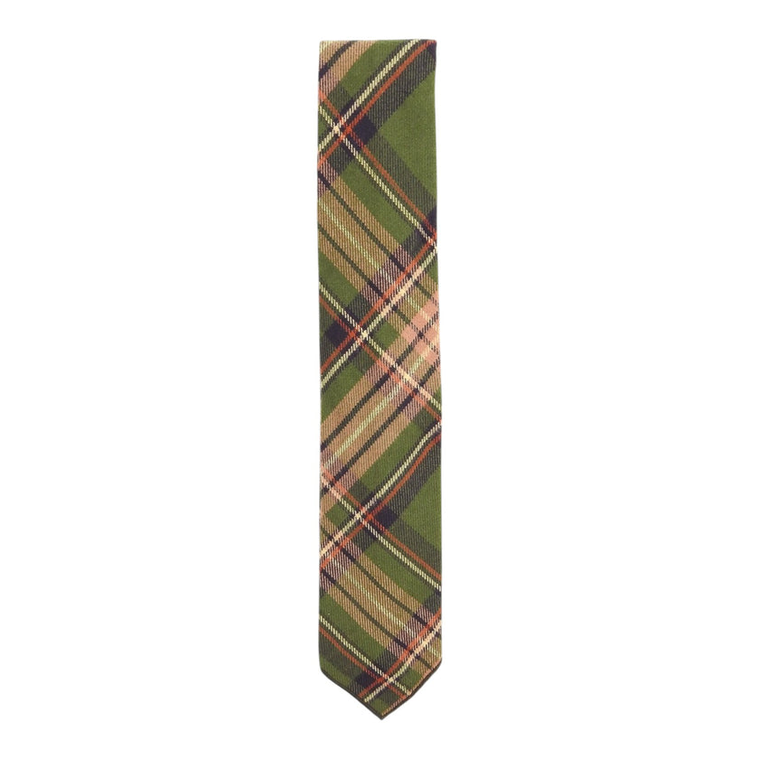 Engineered Garments Green/Brown/Orange/Beige Plaid Tie
