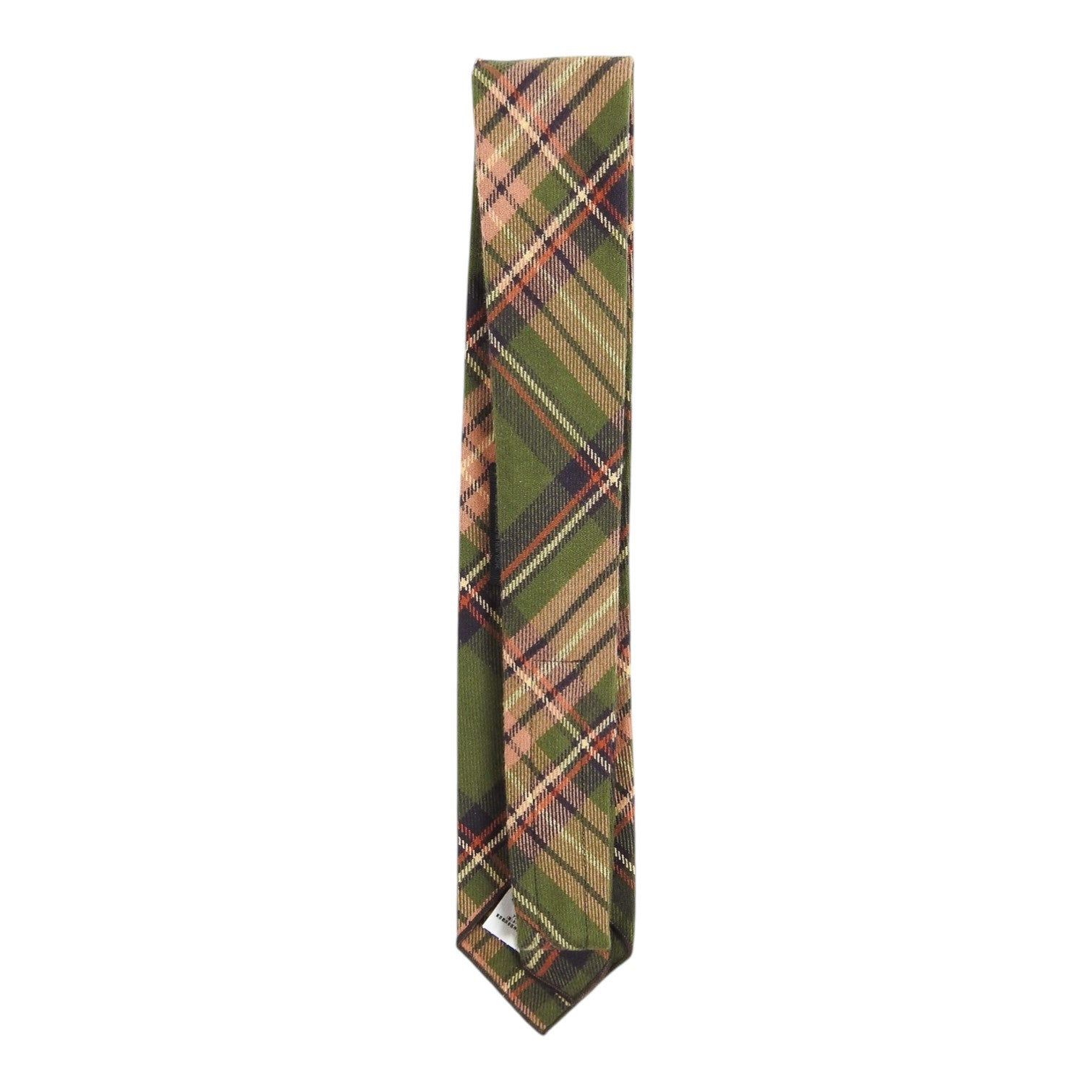 Engineered Garments Green/Brown/Orange/Beige Plaid Tie