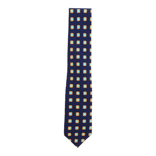 Drake's Orange/Blue Squared Patterned Tie