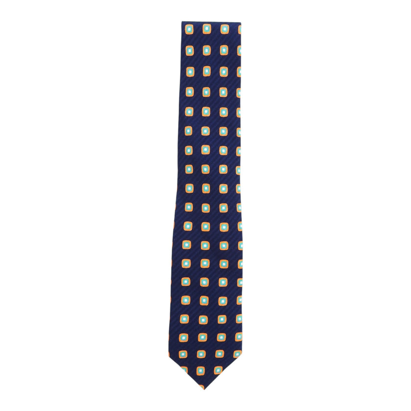 Drake's Orange/Blue Squared Patterned Tie