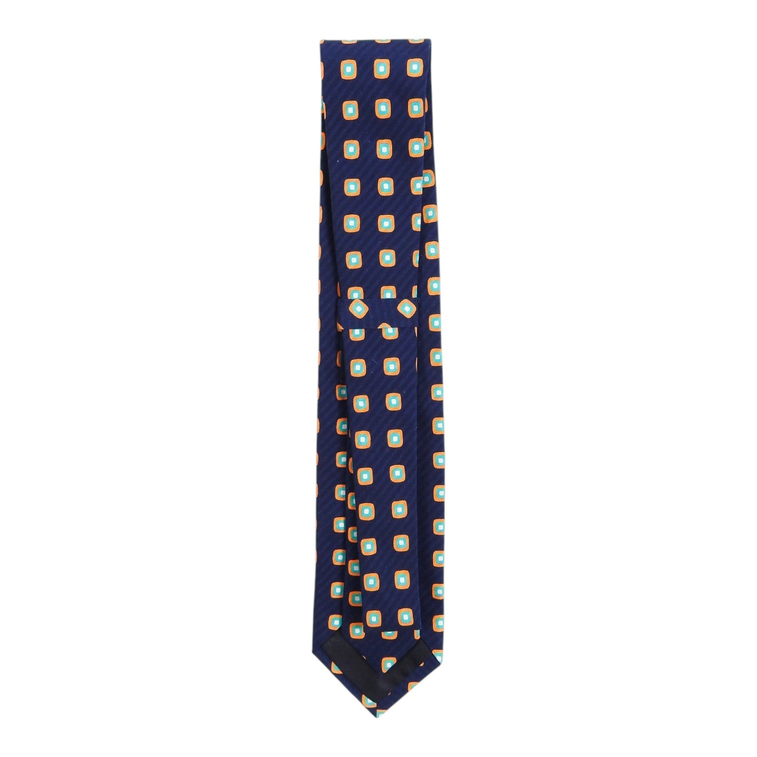 Drake's Orange/Blue Squared Patterned Tie