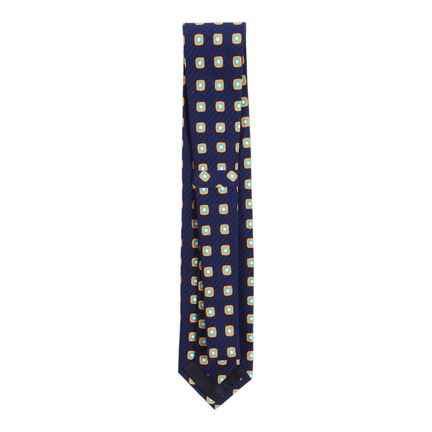 Drake's Orange/Blue Squared Patterned Tie