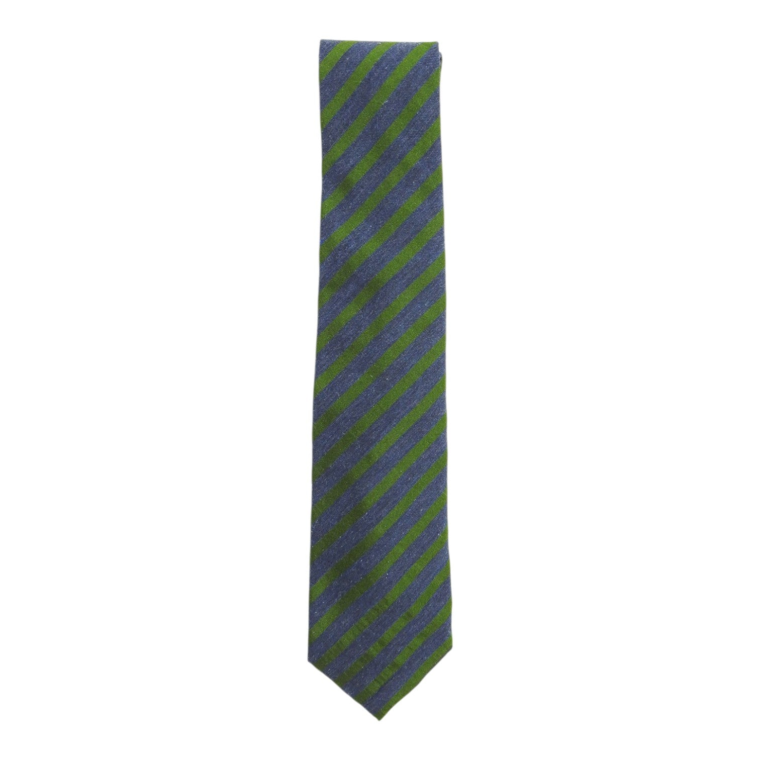 Isaia Grey/Green Striped Tie