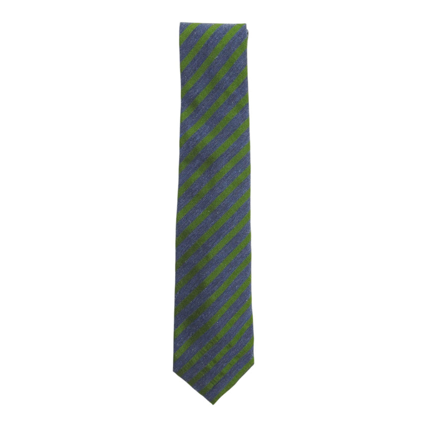 Isaia Grey/Green Striped Tie