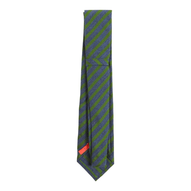 Isaia Grey/Green Striped Tie