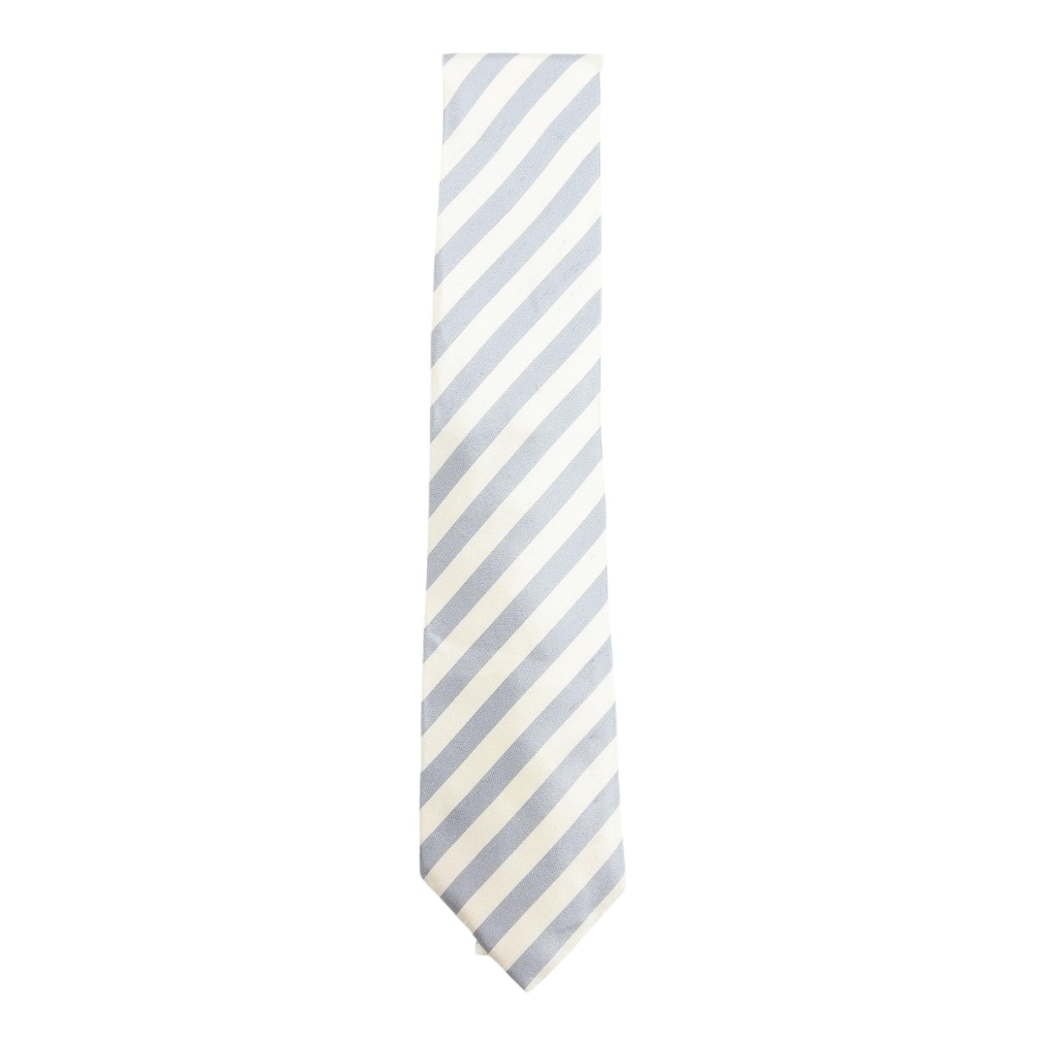 Giorgio Armani White/Grey Striped Tie