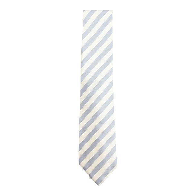 Giorgio Armani White/Grey Striped Tie
