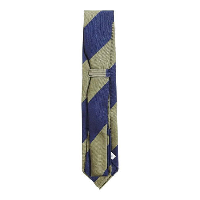 Drake's Grey/Blue Wide Stripe Tie