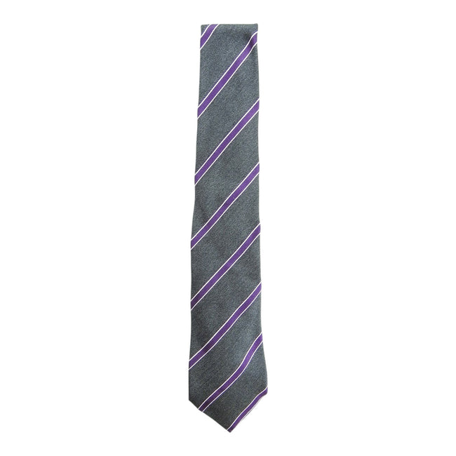Ermenegildo Zegna Grey/Purple/White Stripe Tie