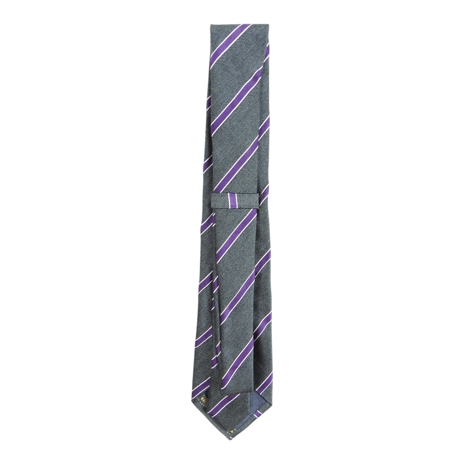 Ermenegildo Zegna Grey/Purple/White Stripe Tie