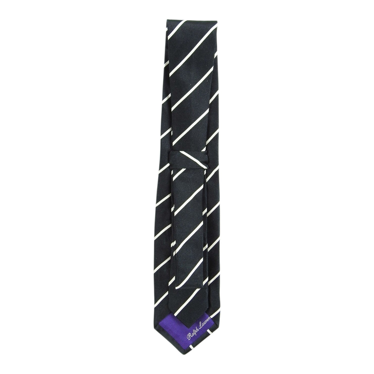 Ralph Lauren Purple Label Black/White Stripe Tie