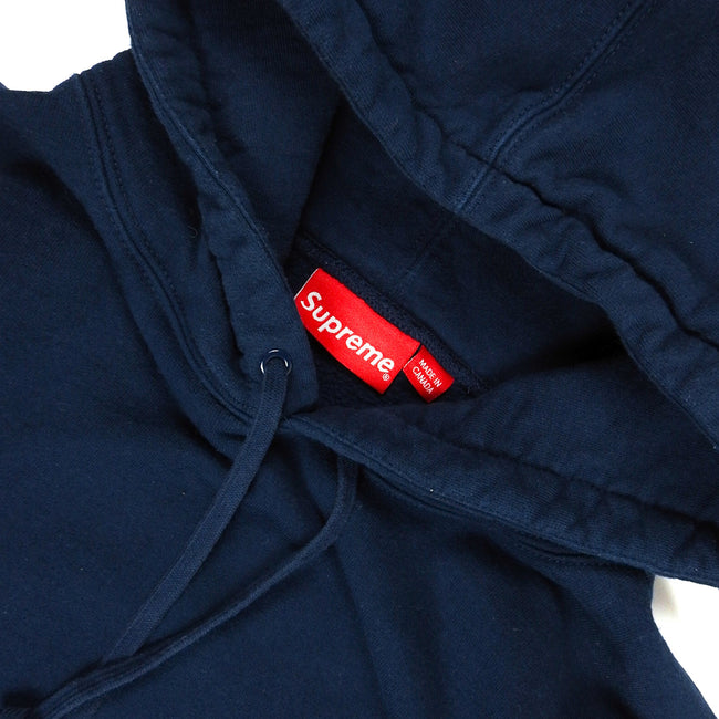 Supreme Navy Logo Hoodie Size XL
